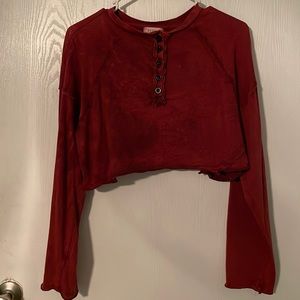 Urban National rust orange long sleeve crop top